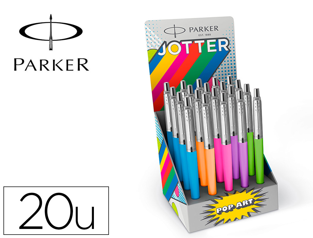 BOLIGRAFO PARKER JOTTER ORIGINALS POP ART EDICION ESPECIAL EXPOSITOR DE 20 UNIDADES COLORES SURTIDOS