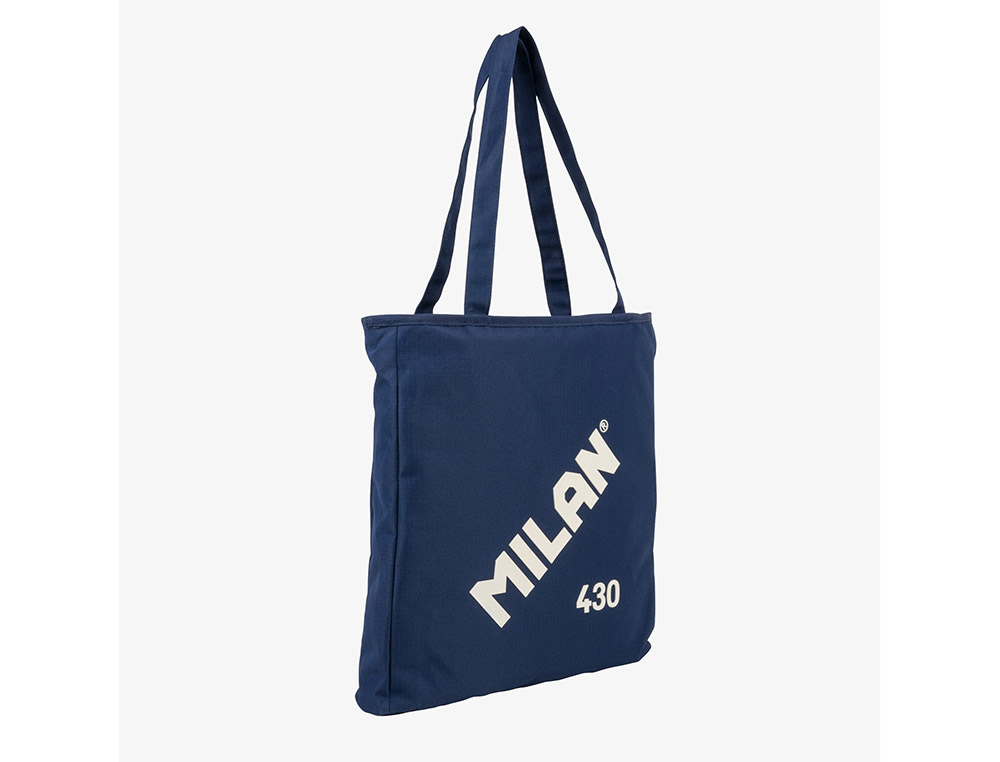 BOLSA CON ASAS MILAN TOTE BAG DOS CREMALLERAS SERIE 1918 COLOR AZUL 380X360X65 MM