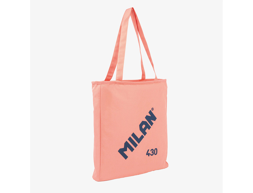 BOLSA CON ASAS MILAN TOTE BAG DOS CREMALLERAS SERIE 1918 COLOR ROSA 380X360X65 MM