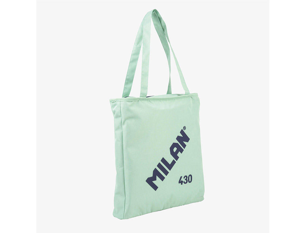 BOLSA CON ASAS MILAN TOTE BAG DOS CREMALLERAS SERIE 1918 COLOR VERDE 380X360X65 MM